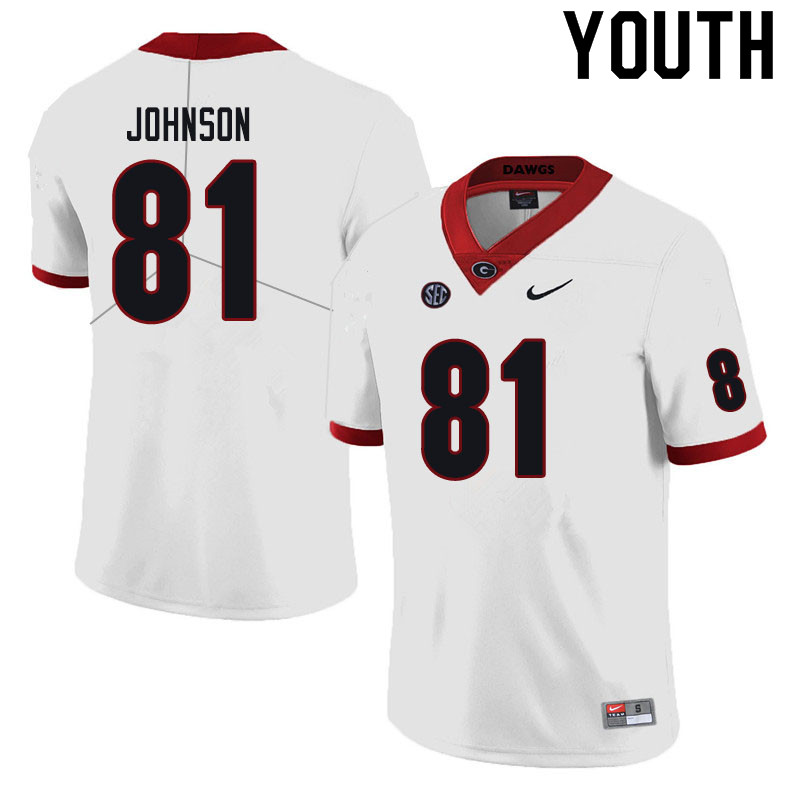 Youth #81 Jaylen Johnson Georgia Bulldogs College Football Jerseys Sale-Black - Click Image to Close
